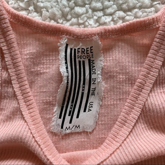 Free People Light Pink Racerback Tank Top Size Medium - Picture 6 of 7